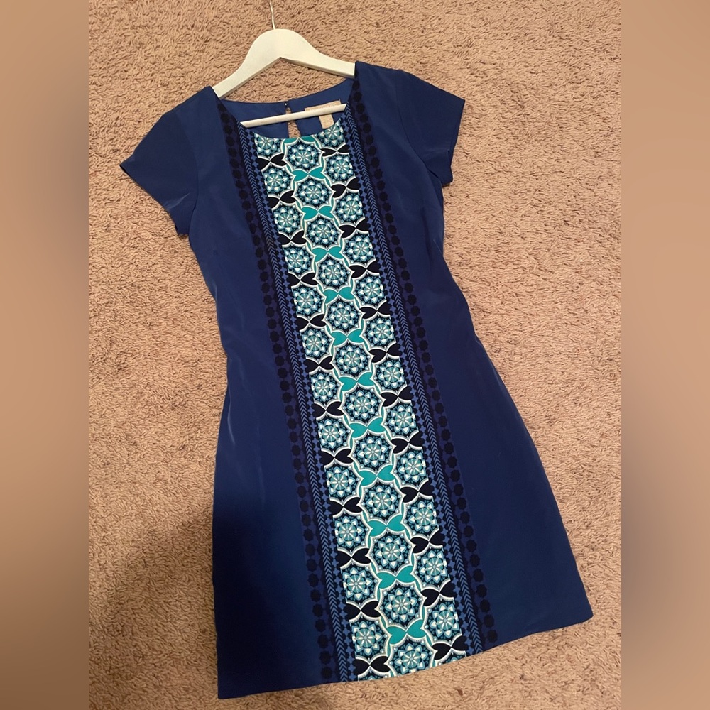 Banana Republic Blue Knee Length Cap Sleeve Dress 4